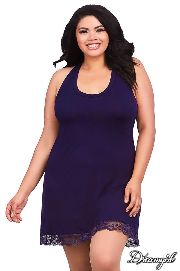 Jersey Sleep Chemise Eggplant 1X