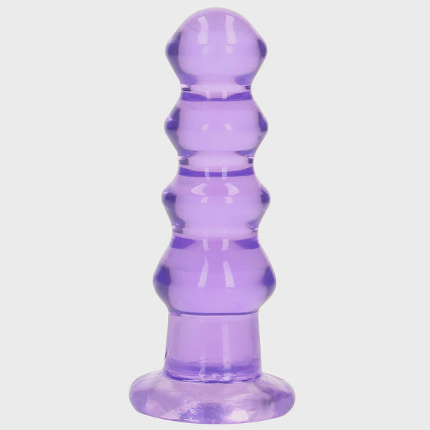 RealRock Crystal Clear Jelly 5.5 Inch Curvy Dildo in Purple