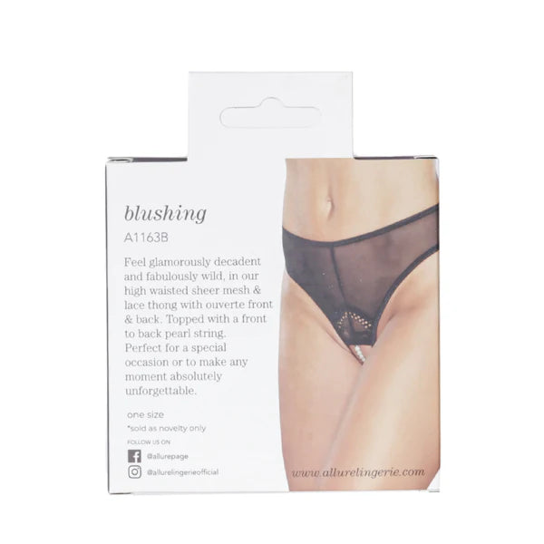 Blushing Pearl Thong Black  OS