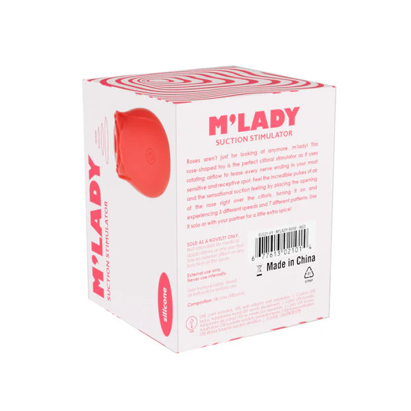 M’Lady - Rose Clitoral Suction Stimulator Red