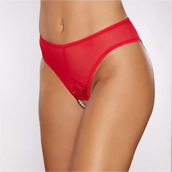 Pearl Thong Red One Size