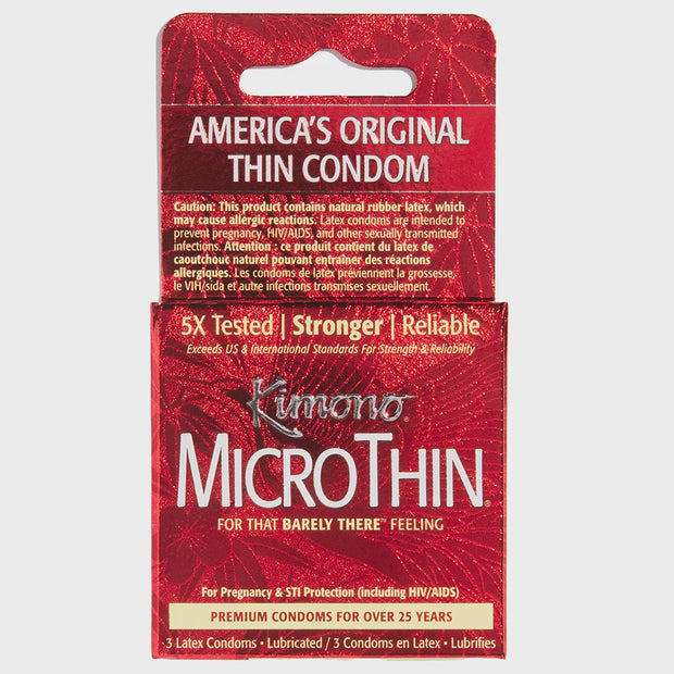 Kimono MicroThin Condoms in 3 Pack Red