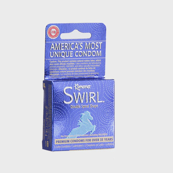 Kimono Swirl Double Spiral Shape Condoms 3 Pack