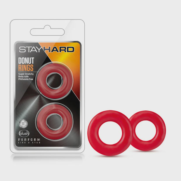 Stay Hard Donut Rings Red