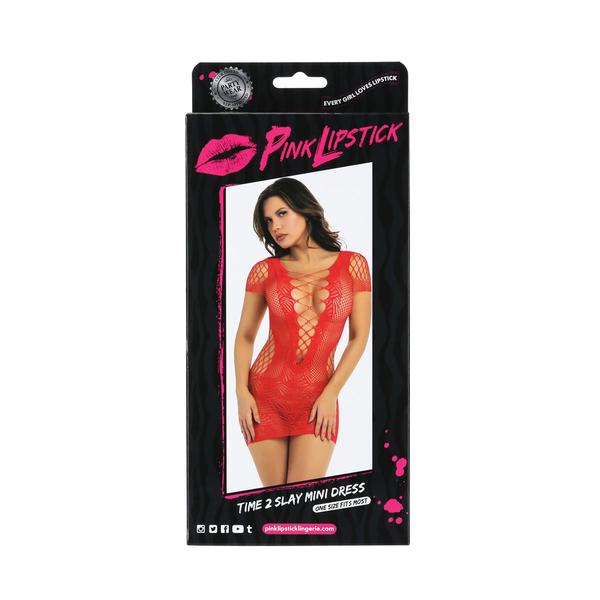 Time 2 Slay Mini Dress Red OS