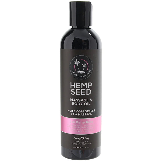 Hemp Seed Massage & Body Oil 8oz/237ml in Zen Berry Rose