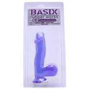 Basix 6.5 Inch Suction Base Dildo in Purple